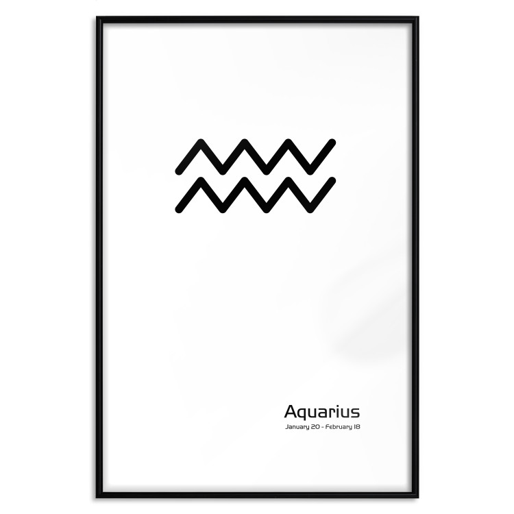 Wall Poster Aquarius - simple black and white composition with zodiac sign and text 117069 additionalImage 15