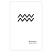 Wall Poster Aquarius - simple black and white composition with zodiac sign and text 117069 additionalThumb 19