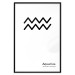 Wall Poster Aquarius - simple black and white composition with zodiac sign and text 117069 additionalThumb 18