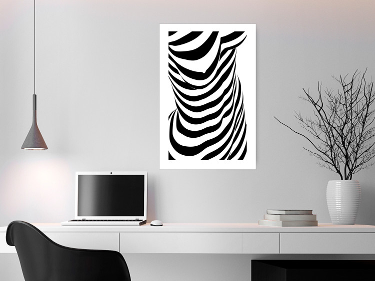 Wall Poster Zebra Woman - abstraction with a female silhouette in black and white stripes 117169 additionalImage 5
