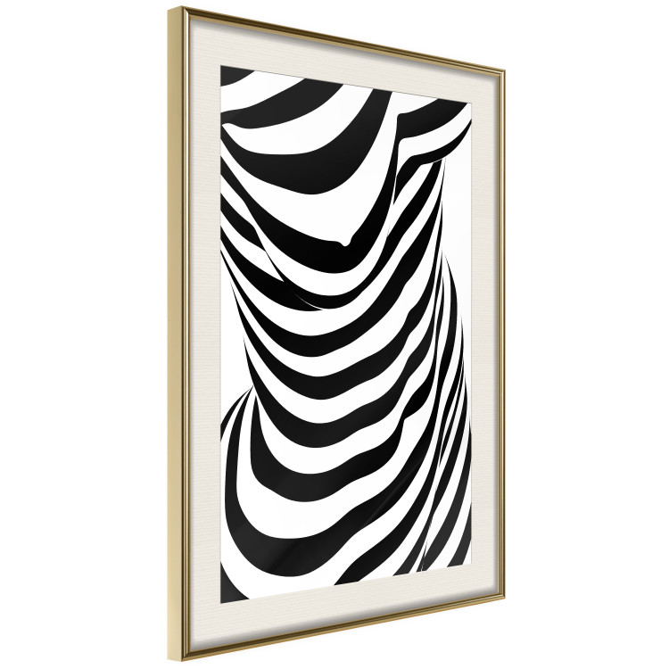 Wall Poster Zebra Woman - abstraction with a female silhouette in black and white stripes 117169 additionalImage 6