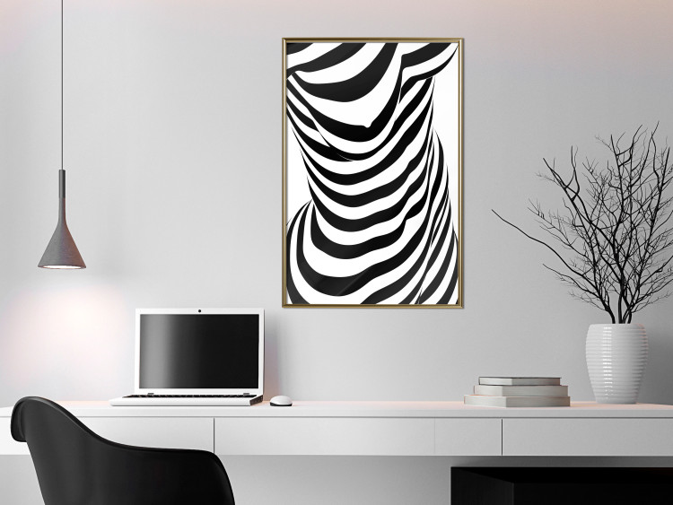 Wall Poster Zebra Woman - abstraction with a female silhouette in black and white stripes 117169 additionalImage 8