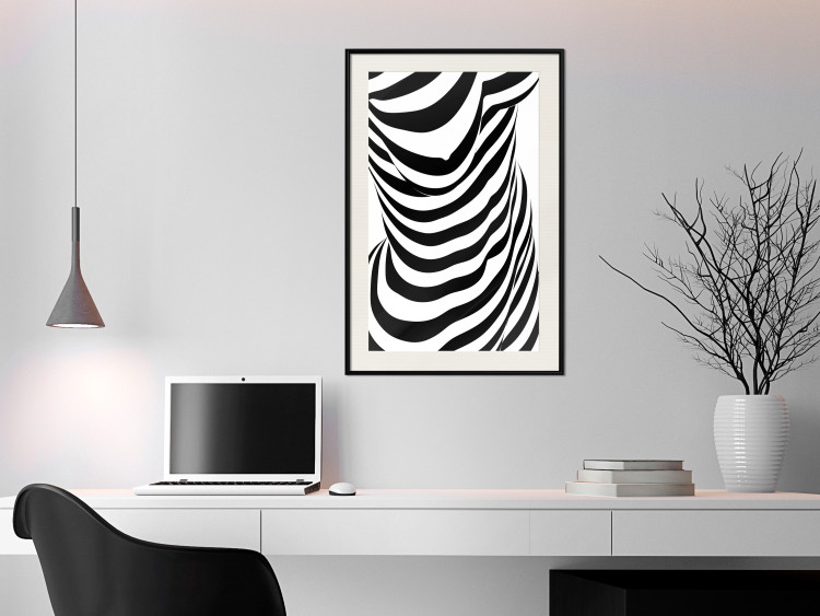 Wall Poster Zebra Woman - abstraction with a female silhouette in black and white stripes 117169 additionalImage 22