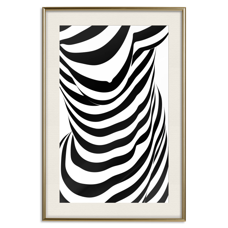 Wall Poster Zebra Woman - abstraction with a female silhouette in black and white stripes 117169 additionalImage 19