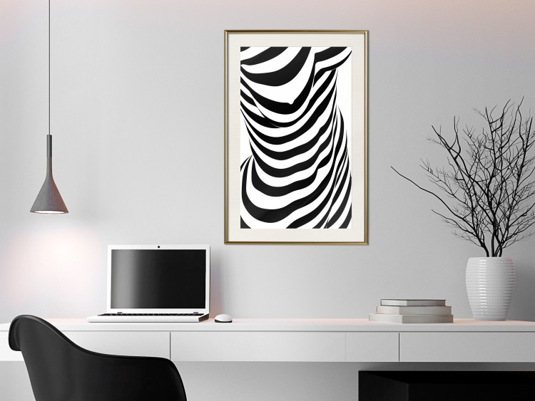 Wall Poster Zebra Woman - abstraction with a female silhouette in black and white stripes 117169 additionalImage 21