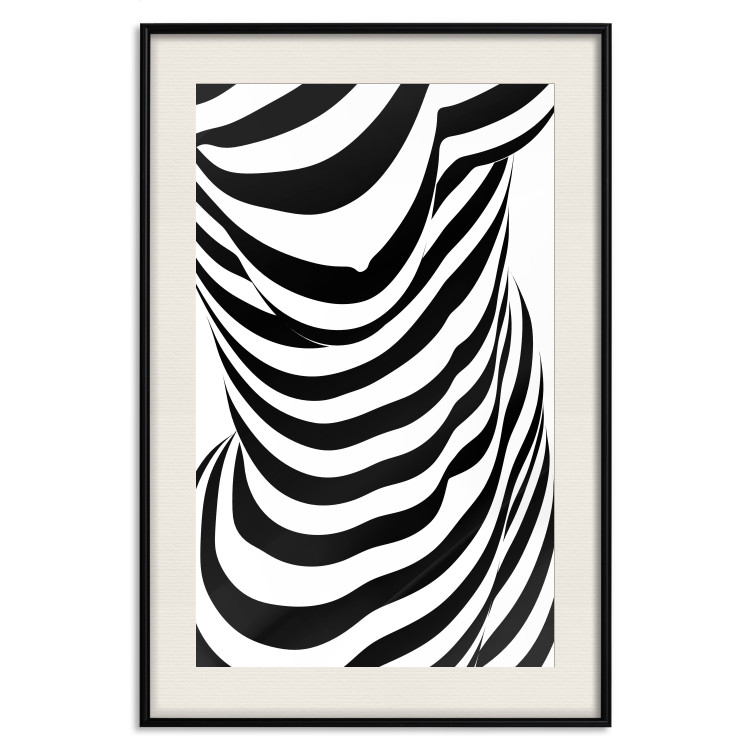 Wall Poster Zebra Woman - abstraction with a female silhouette in black and white stripes 117169 additionalImage 18