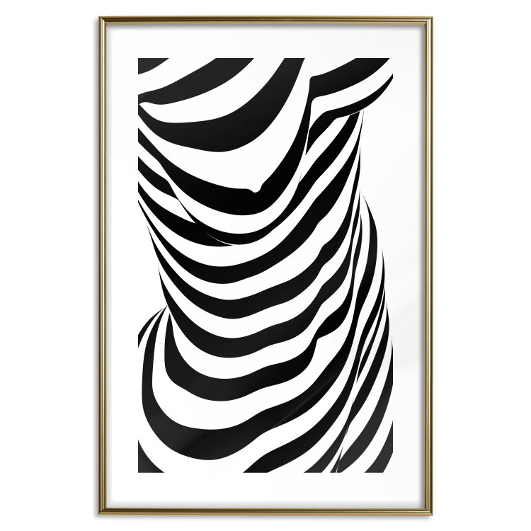 Wall Poster Zebra Woman - abstraction with a female silhouette in black and white stripes 117169 additionalImage 14