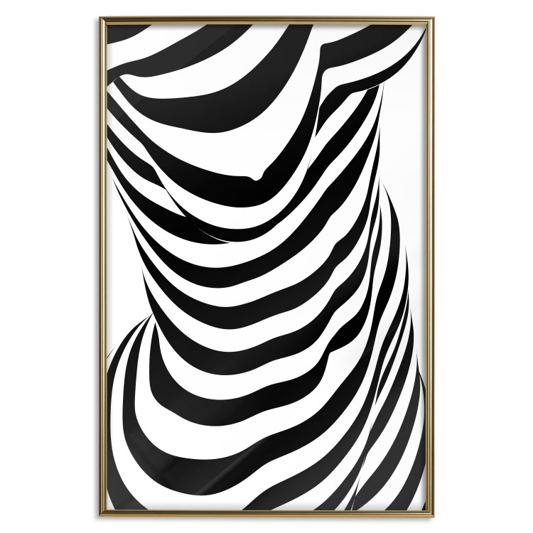 Wall Poster Zebra Woman - abstraction with a female silhouette in black and white stripes 117169 additionalImage 20