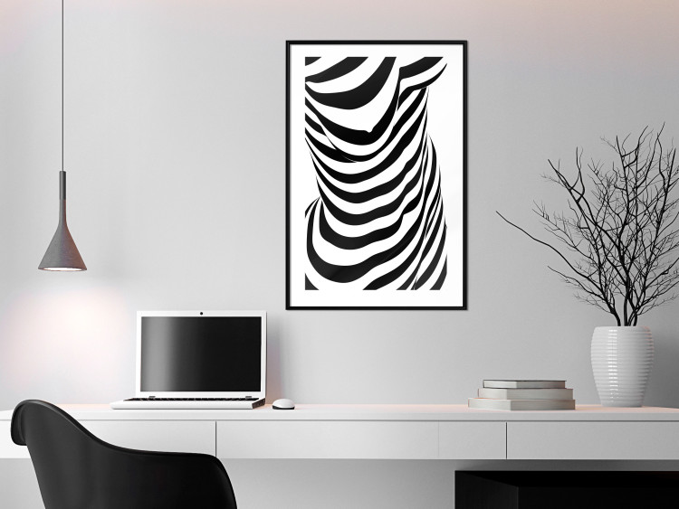 Wall Poster Zebra Woman - abstraction with a female silhouette in black and white stripes 117169 additionalImage 8