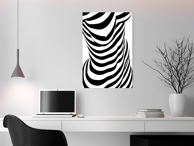 Wall Poster Zebra Woman - abstraction with a female silhouette in black and white stripes 117169 additionalImage 17