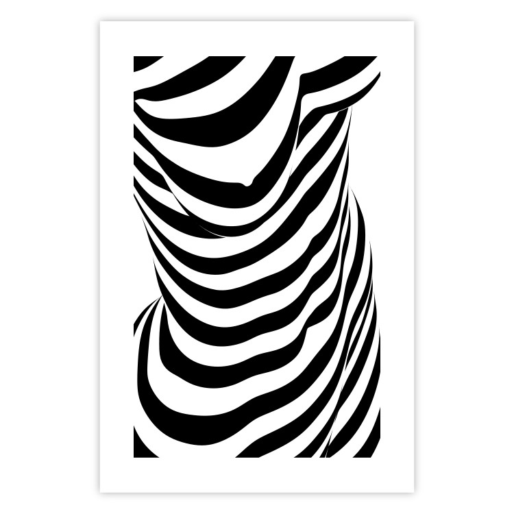 Wall Poster Zebra Woman - abstraction with a female silhouette in black and white stripes 117169 additionalImage 19