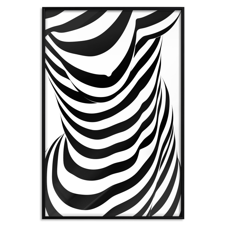 Wall Poster Zebra Woman - abstraction with a female silhouette in black and white stripes 117169 additionalImage 18