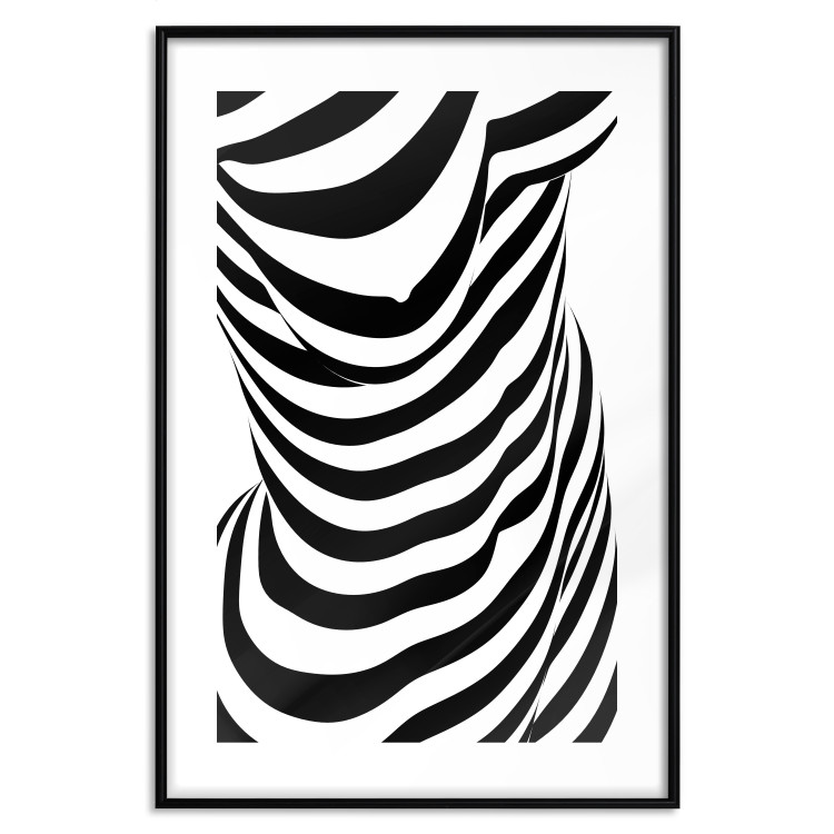 Wall Poster Zebra Woman - abstraction with a female silhouette in black and white stripes 117169 additionalImage 17