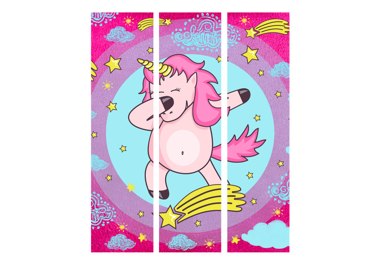 Room Divider Screen Dancing Unicorn - fantasy horse on a colorful background with stars 117369 additionalImage 3