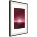 Poster Fullness - dark pink landscape of a silver moon against the sky and forest 117569 additionalThumb 3
