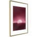 Poster Fullness - dark pink landscape of a silver moon against the sky and forest 117569 additionalThumb 14