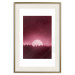 Poster Fullness - dark pink landscape of a silver moon against the sky and forest 117569 additionalThumb 19