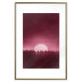 Poster Fullness - dark pink landscape of a silver moon against the sky and forest 117569 additionalThumb 20