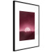 Poster Fullness - dark pink landscape of a silver moon against the sky and forest 117569 additionalThumb 13