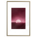 Poster Fullness - dark pink landscape of a silver moon against the sky and forest 117569 additionalThumb 16