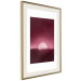Poster Fullness - dark pink landscape of a silver moon against the sky and forest 117569 additionalThumb 2