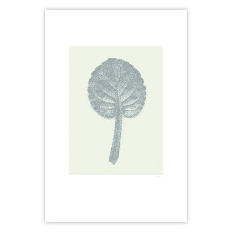 Poster Pastel Beauty - simple composition with a leaf in light colors 117769