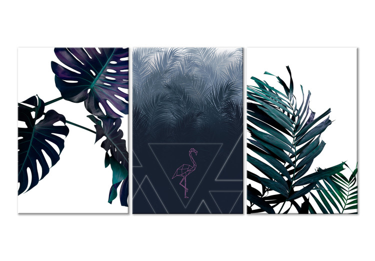 Canvas Tropical details - exotic vegetation with a graphic motif 118069