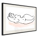 Wall Poster Sunbathing - black and white simple line art with the silhouette of a reclining woman 119269 additionalThumb 3