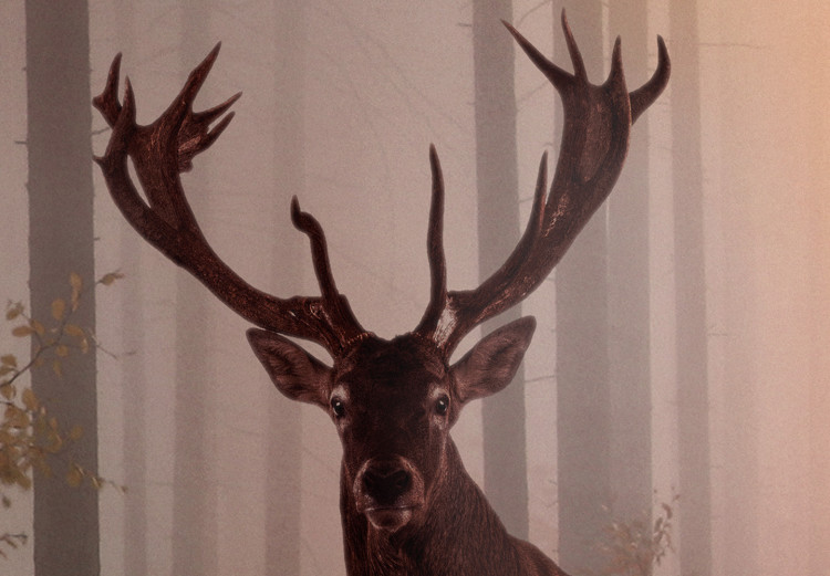 Wall Poster Morning - wild deer among forest trees against the backdrop of an autumn landscape 120469 additionalImage 9
