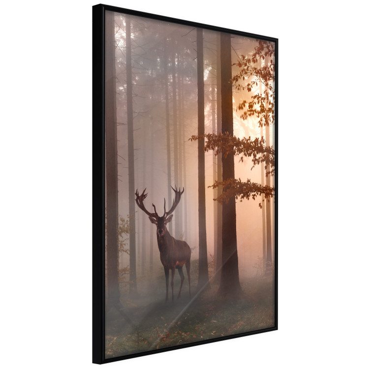 Wall Poster Morning - wild deer among forest trees against the backdrop of an autumn landscape 120469 additionalImage 12