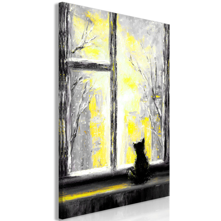Canvas Longing Kitty (1 Part) Vertical Yellow 123069 additionalImage 2