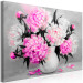 Canvas Art Print Pink peony bouquet - modern still life over grey background 123369 additionalThumb 2