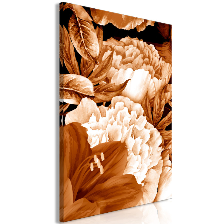 Canvas Print Bouquet of lilies and peonies in sepia - photo with flowers in sepia 123869 additionalImage 2