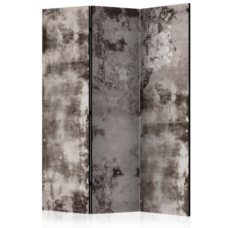 Folding Screen Old Plaster (3-piece) - irregular gray concrete texture 124069