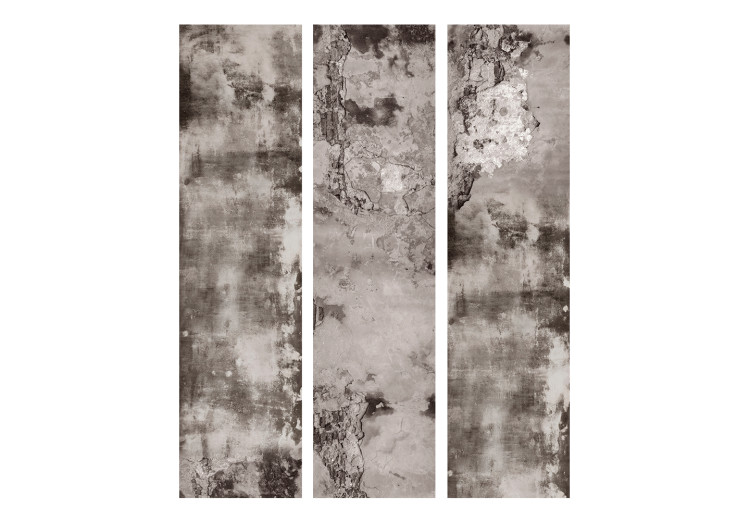 Folding Screen Old Plaster (3-piece) - irregular gray concrete texture 124069 additionalImage 3