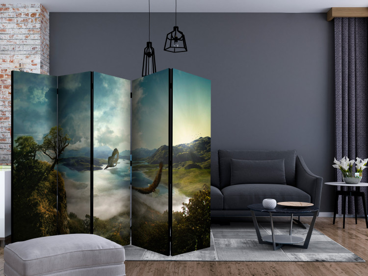 Room Separator Flight Over the Lake II (5-piece) - view of birds flying over the mountains 124169 additionalImage 4