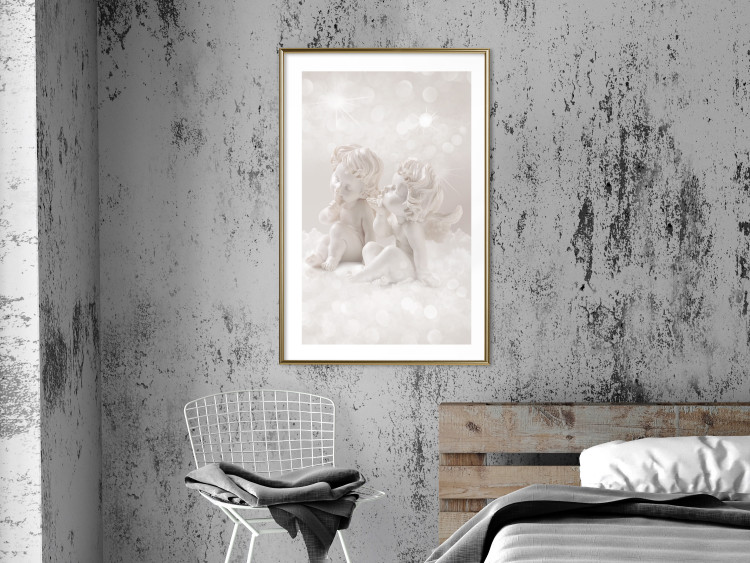 Wall Poster Love in the Clouds - boy and girl as angels in the clouds 124969 additionalImage 13