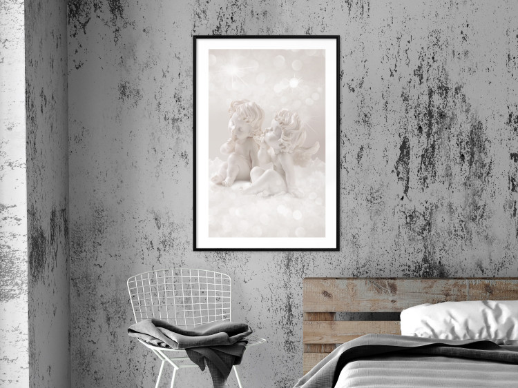 Wall Poster Love in the Clouds - boy and girl as angels in the clouds 124969 additionalImage 4