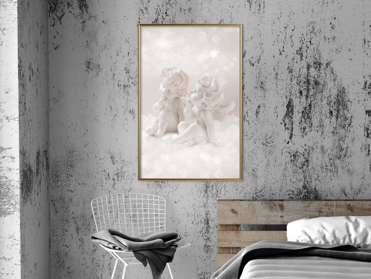 Wall Poster Love in the Clouds - boy and girl as angels in the clouds 124969 additionalImage 5