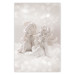 Wall Poster Love in the Clouds - boy and girl as angels in the clouds 124969