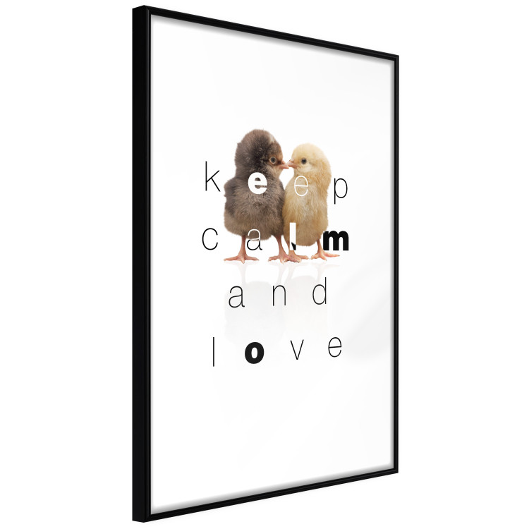 Poster Keep Calm and Love - romantic chicken couple with English text 125269 additionalImage 13