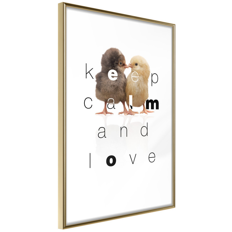 Poster Keep Calm and Love - romantic chicken couple with English text 125269 additionalImage 12