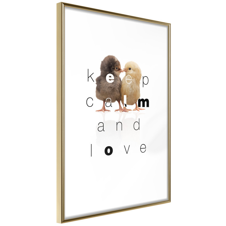 Poster Keep Calm and Love - romantic chicken couple with English text 125269 additionalImage 6