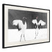 Poster Dancing Cranes - winged animals in a black and white motif 125369 additionalThumb 3