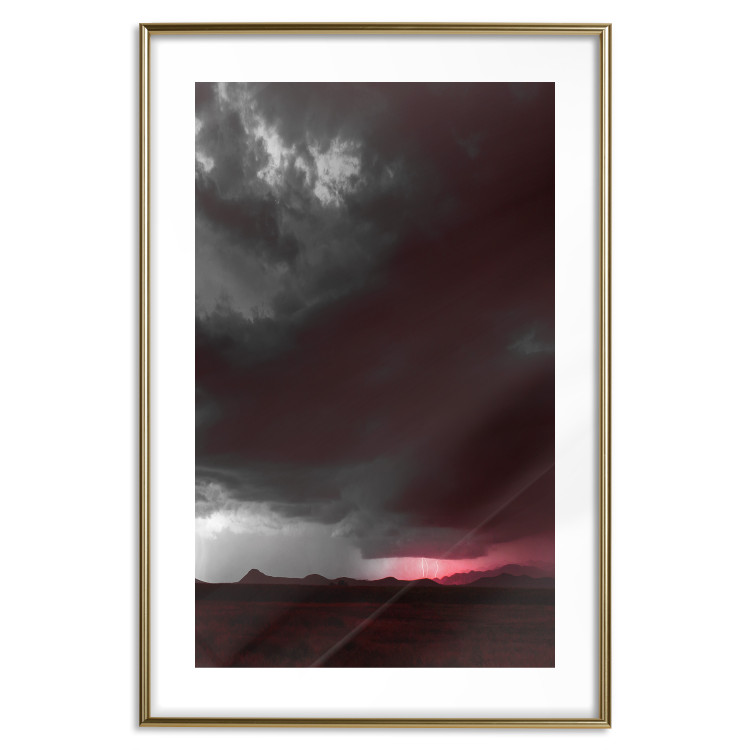 Poster Restlessness - landscape with dark clouds against a stormy lightning background 125869 additionalImage 14