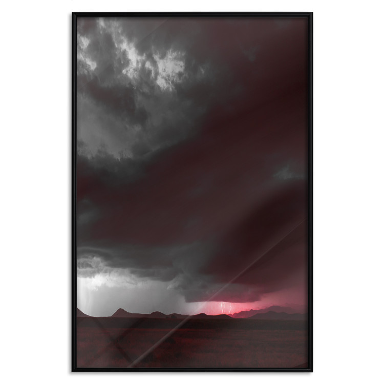 Poster Restlessness - landscape with dark clouds against a stormy lightning background 125869 additionalImage 18