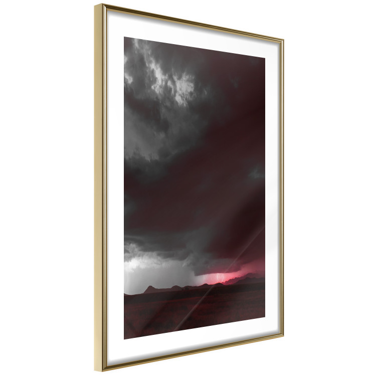 Poster Restlessness - landscape with dark clouds against a stormy lightning background 125869 additionalImage 6