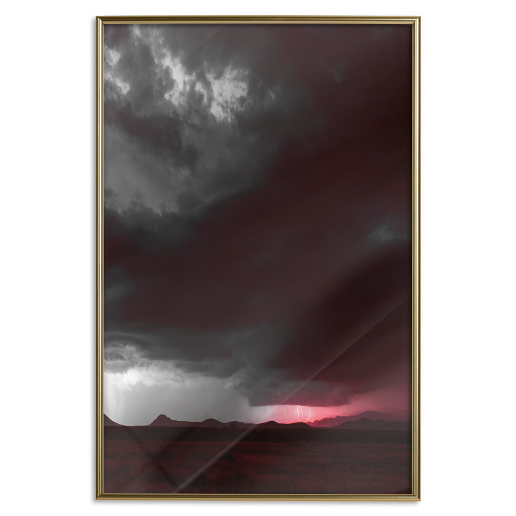 Poster Restlessness - landscape with dark clouds against a stormy lightning background 125869 additionalImage 16