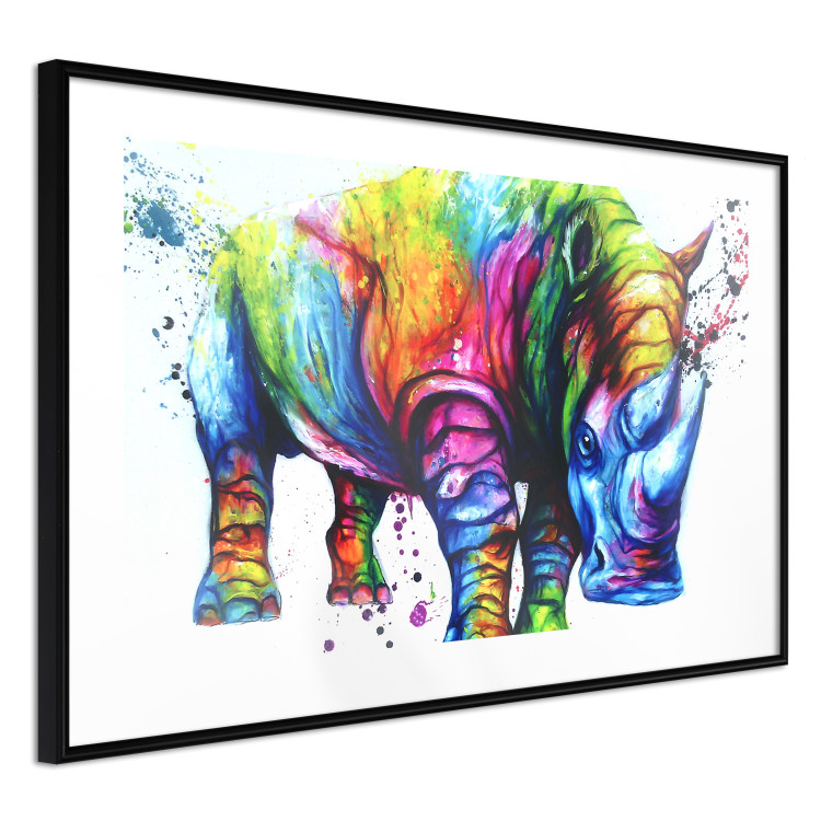 Poster Colorful Rhinoceros - abstract multicolored animal on a white background 126969 additionalImage 8