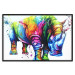 Poster Colorful Rhinoceros - abstract multicolored animal on a white background 126969 additionalThumb 18